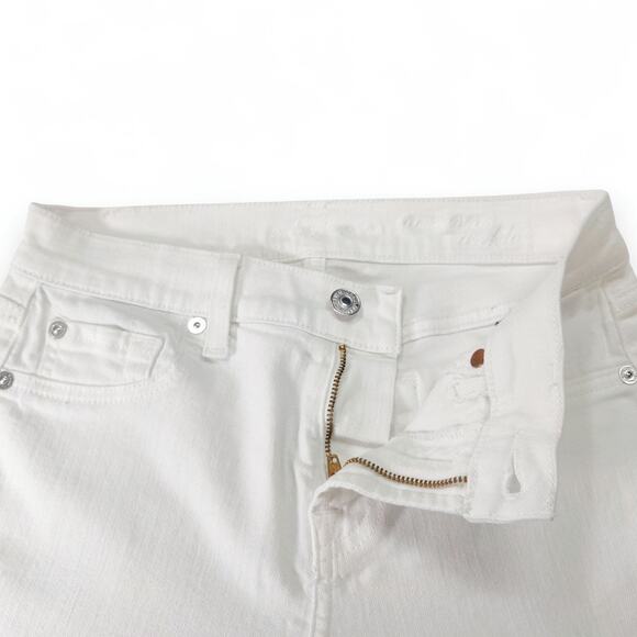 7 For All Mankind Roxanne Ankle Jeans 25x26 White Slim Fit Stretch Designer - Picture 7 of 12